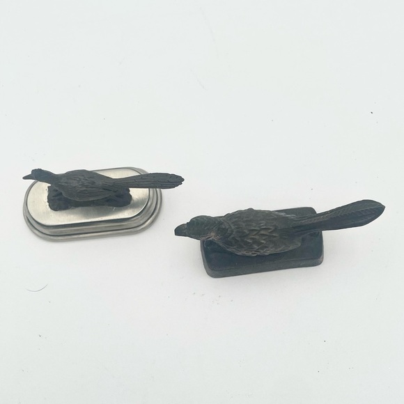 Set Of 2 Brass Road Runner Bird Figurine Collectable Decor - Picture 3 of 6